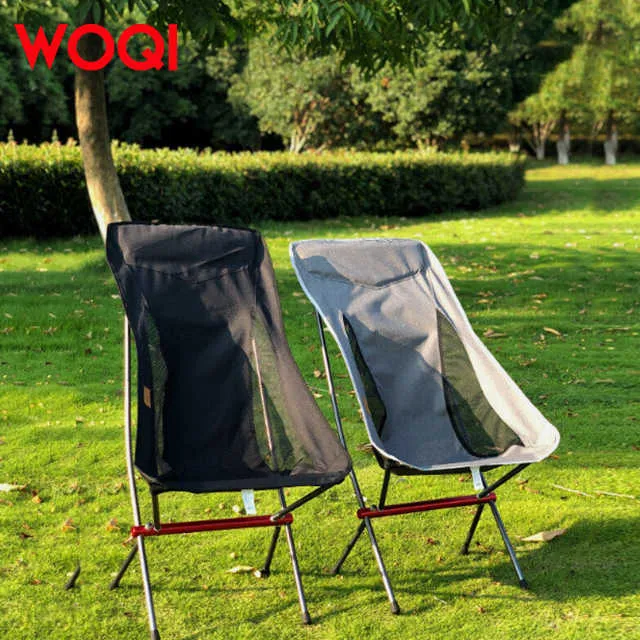 كرسي تخييم مع وسائد ومسند ظهر عالي قابل . WOQI Wholesale Custom Folding High Back Cushion