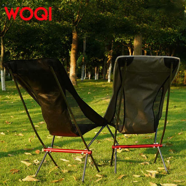 كرسي تخييم مع وسائد ومسند ظهر عالي قابل . WOQI Wholesale Custom Folding High Back Cushion