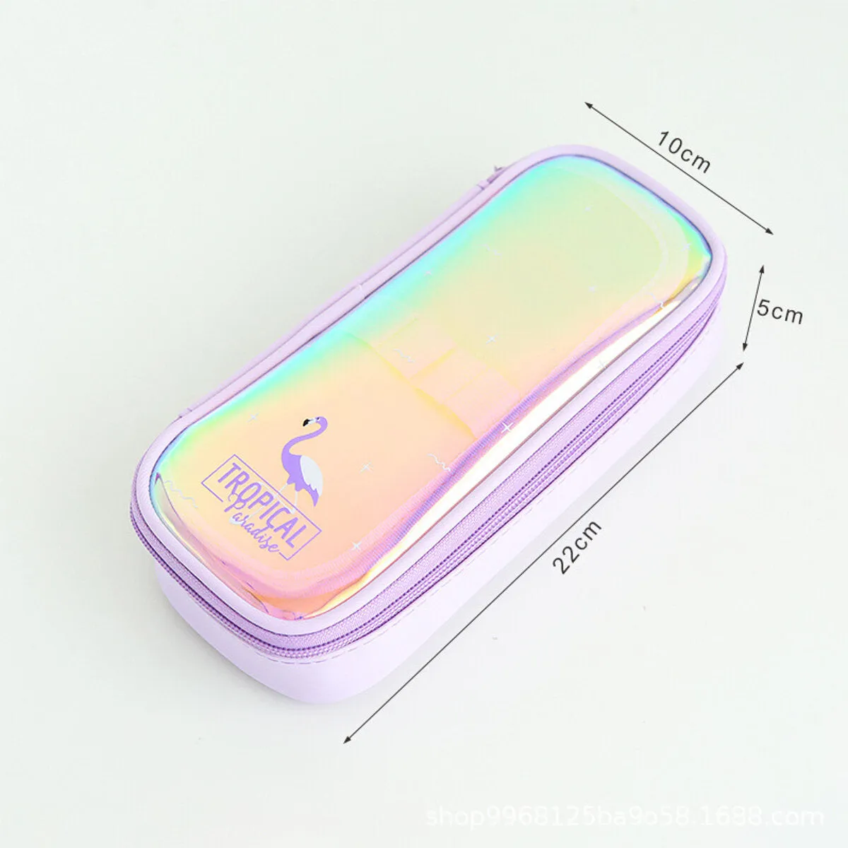 1 Piece Flamingo Laser Surface Pencil Case Box Makeup Bag Storage Pouch Purse Supply Cosmetic School Students Stationery