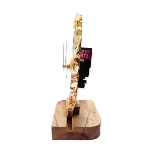 Agate Table Clock with Wooden Stand #09