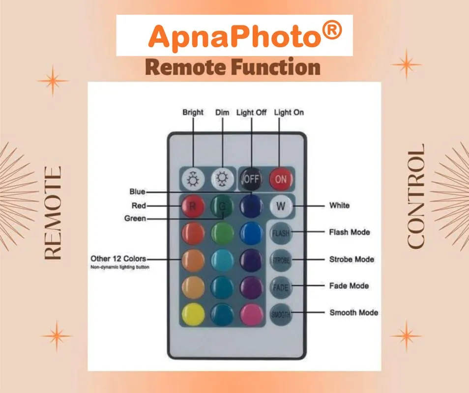 APNA Photo Personalised 3D Illusion Photo Acrylic Lamp with Remote Control. Customized Gift for Couple Birthday, Anniversary, Wedding, Engagement (22x22 cm) Multicolor
