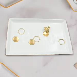 Ceramic Square Plate / Tray / Dish Decoration Home Tray Tableware Decoration Plate For Kitchen Coffee Table Perfume Living Room Mini Bars Snacks, for Decorration Square Plate (1 Pc)