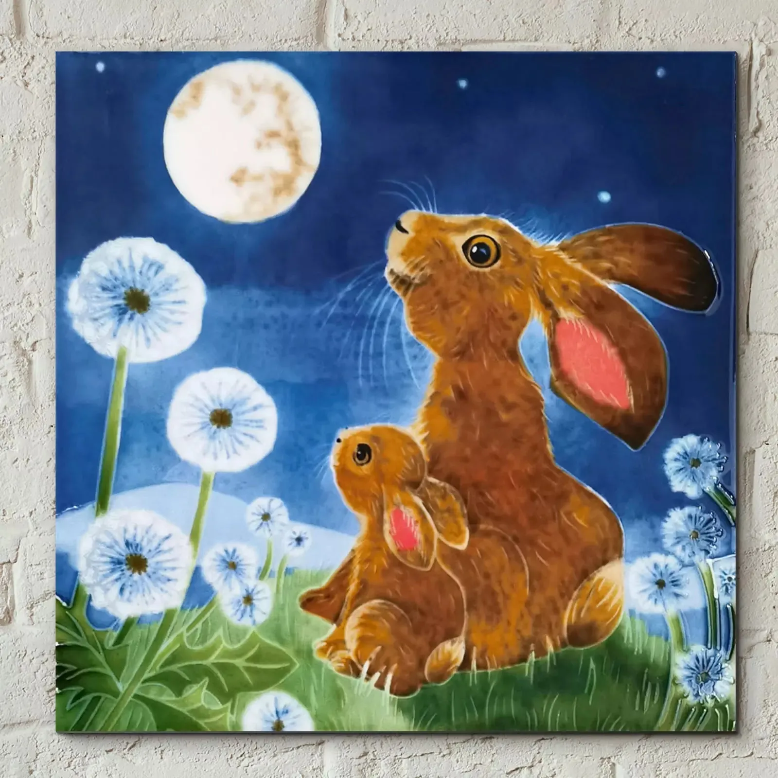 Ceramic Tile - Moongazing hare