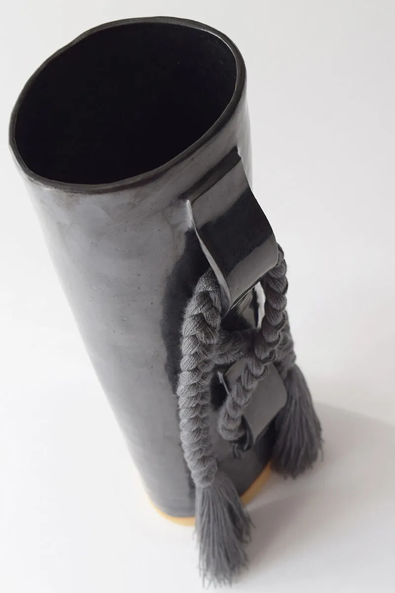 Ceramic Vase 696 by Karen Gayle Tinney - Black
