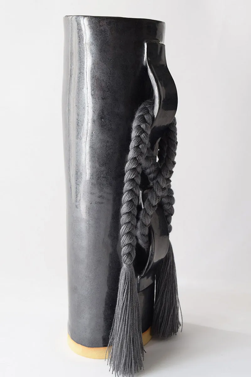 Ceramic Vase 696 by Karen Gayle Tinney - Black