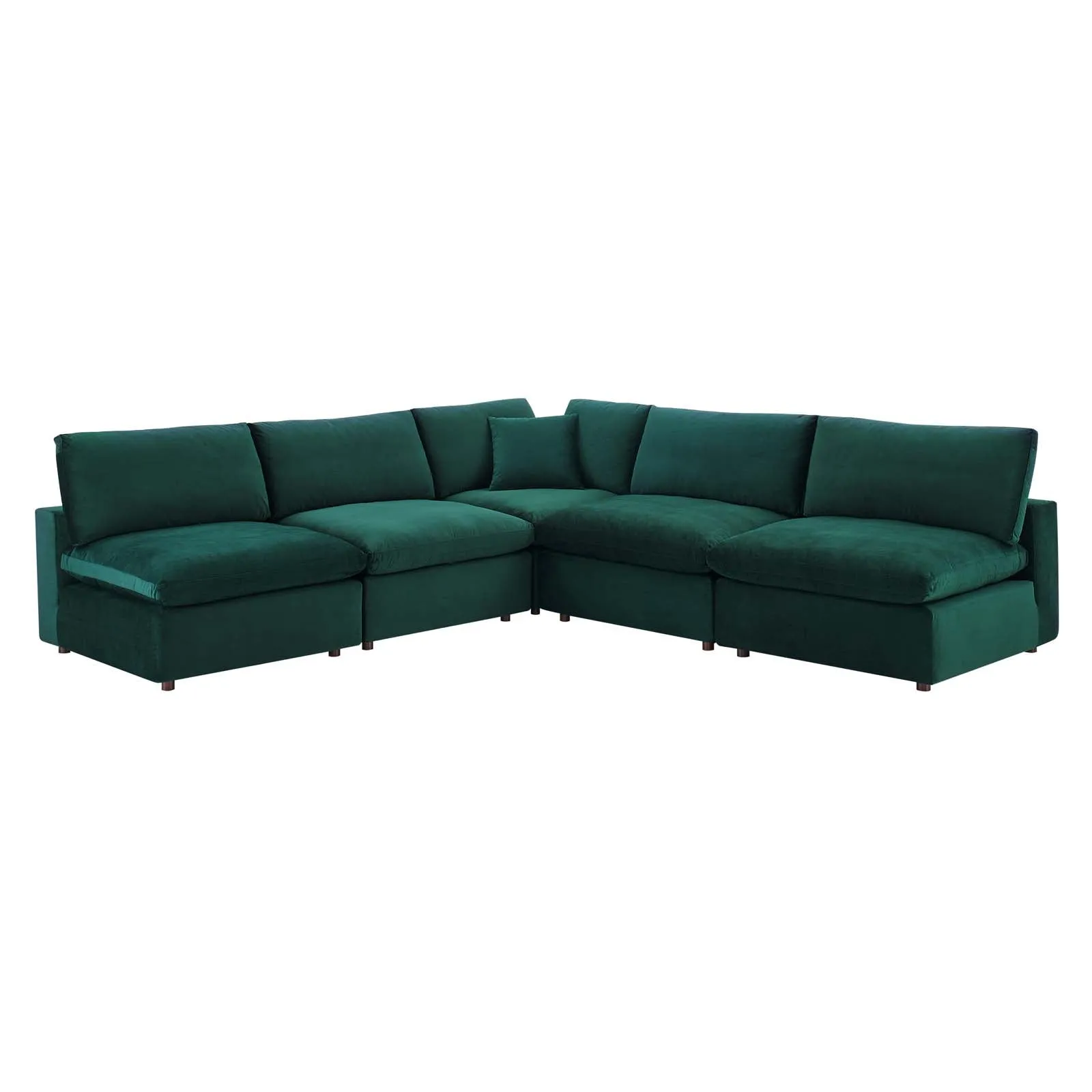 Commix  Down Filled Overstuffed Performance Velvet 5-Piece Sectional Sofa