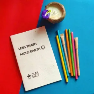 Earth First Stationery Kit - Notebook with plantable cover and pen and pencil recycled paper
