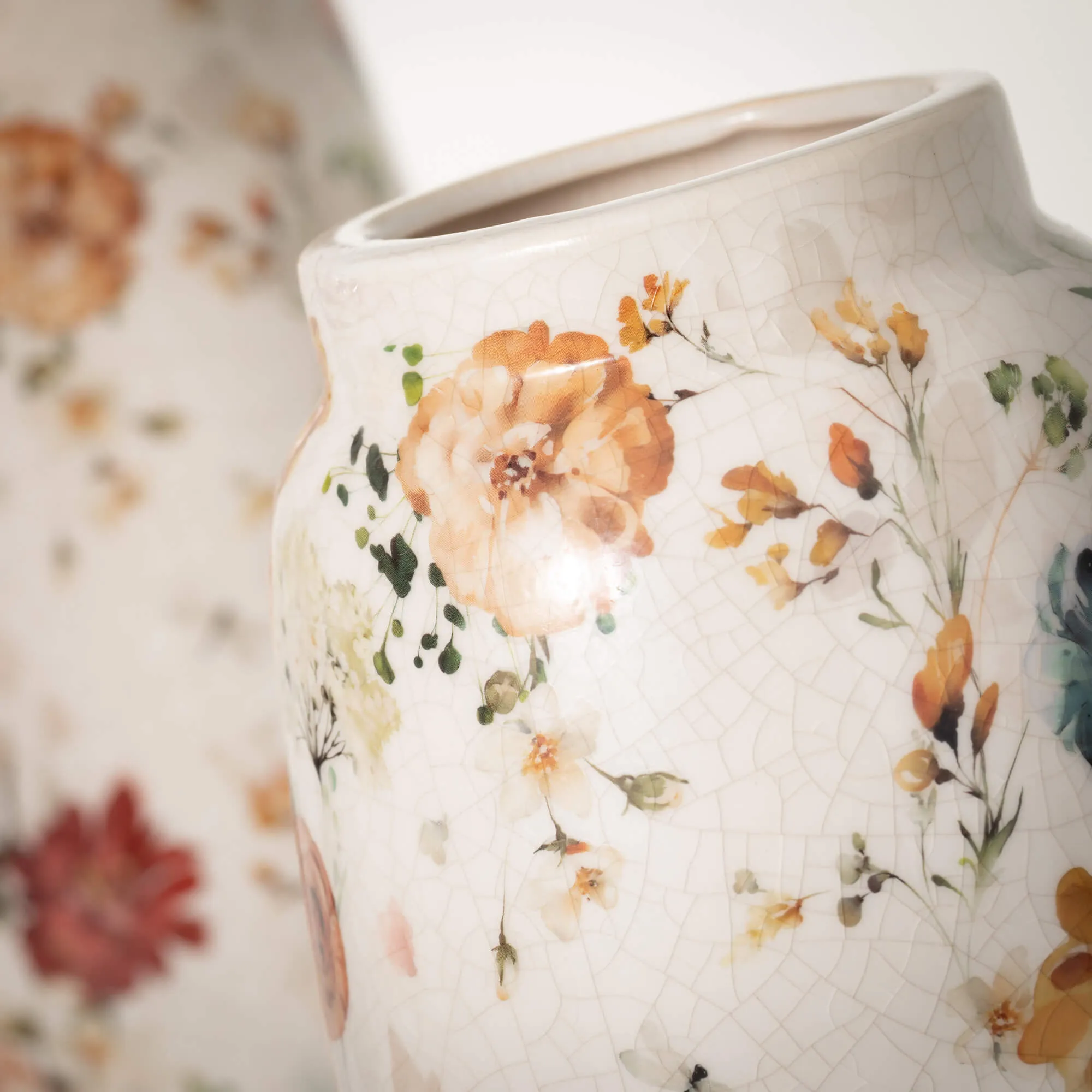 Elegant Blossom Pattern Vases