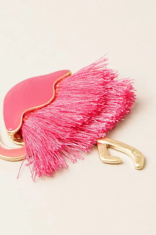 Flamingo with Stand Tall Charm Kids Keychain