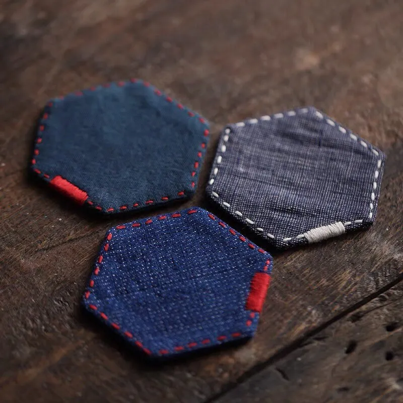 Gohobi A Set of 2 Hexagon Cotton Coasters