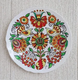 Hand-Painted Porcelain Plate-Birdie