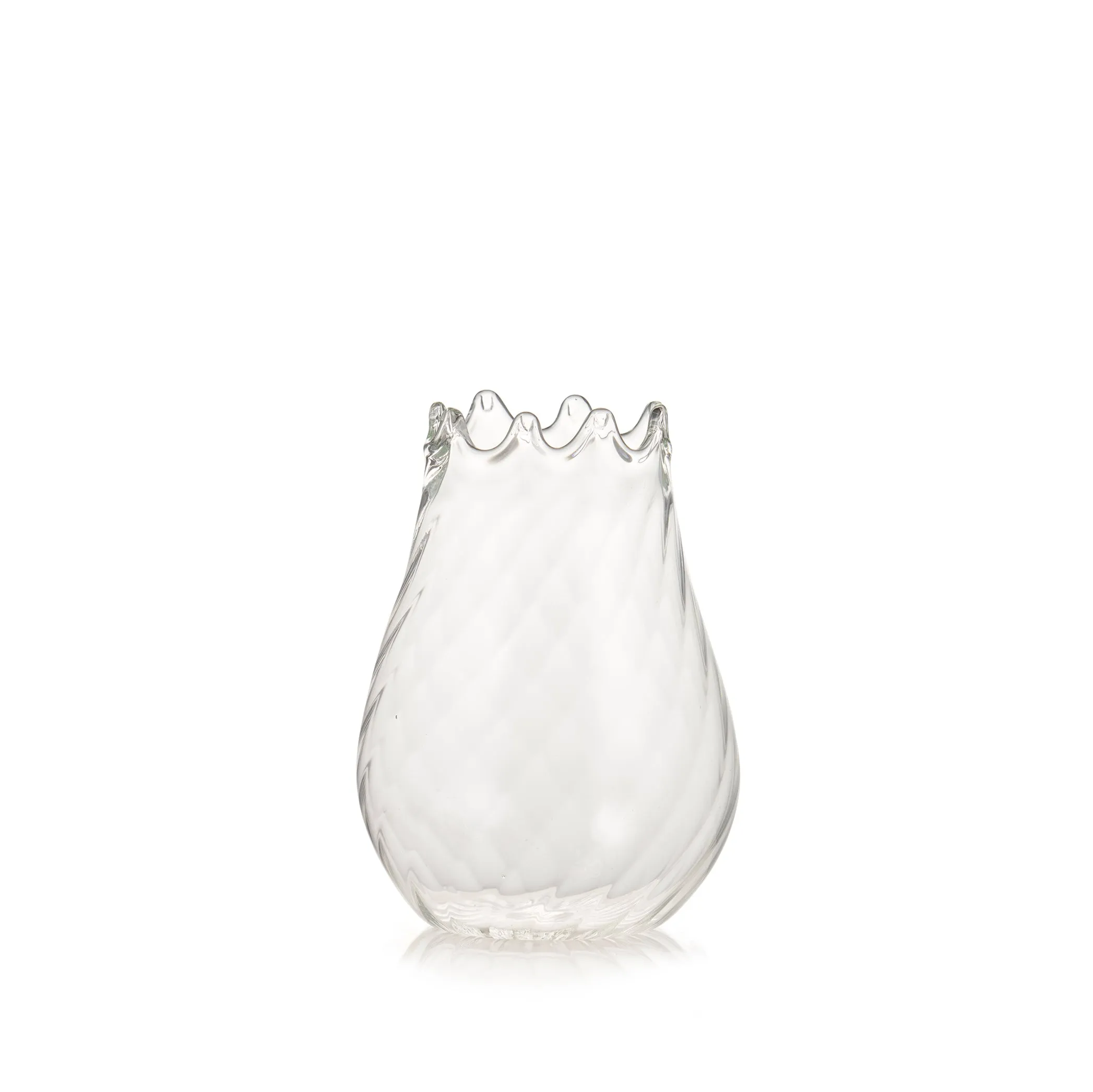 Handblown Glass Pomegranate Swirl Bud Vase