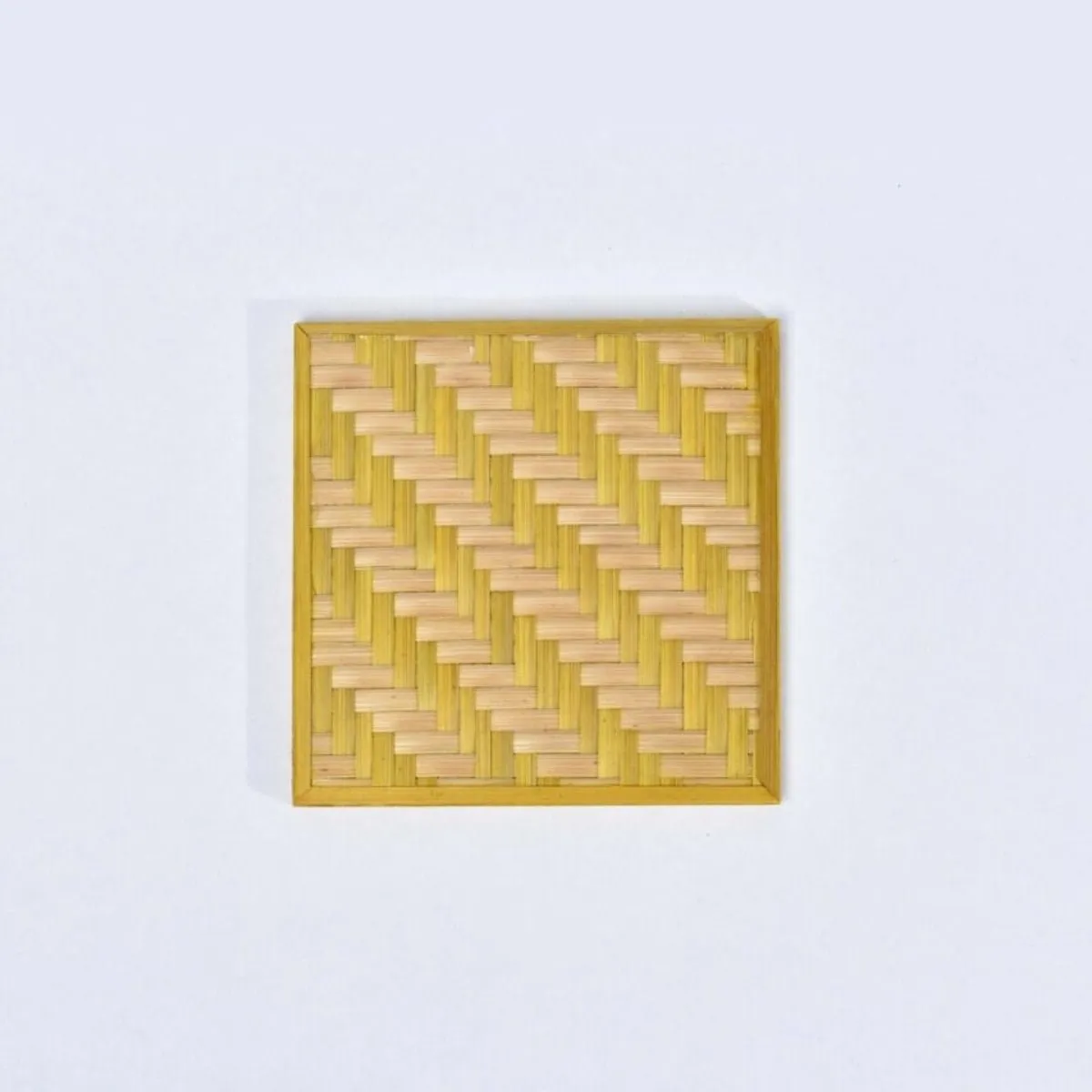 Handmade Bamboo Coasters - Yellow