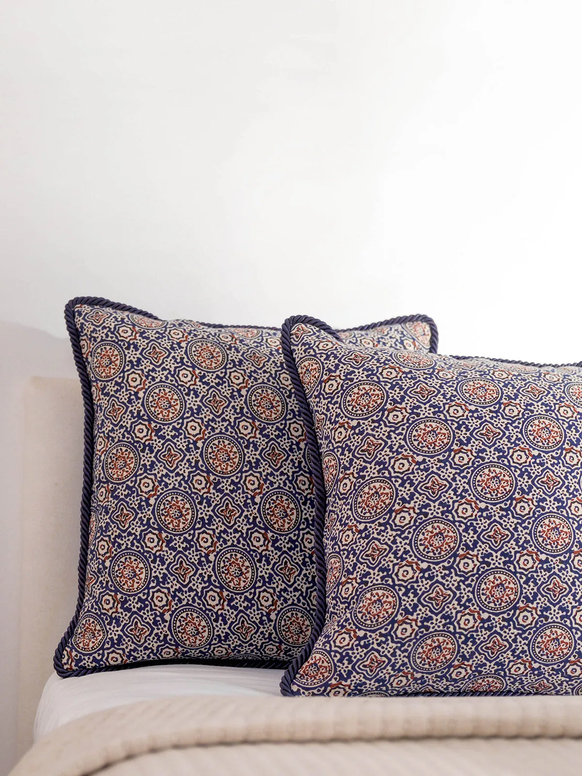 Himari Handwiven Cushions Set Of 2 Pcs Blue