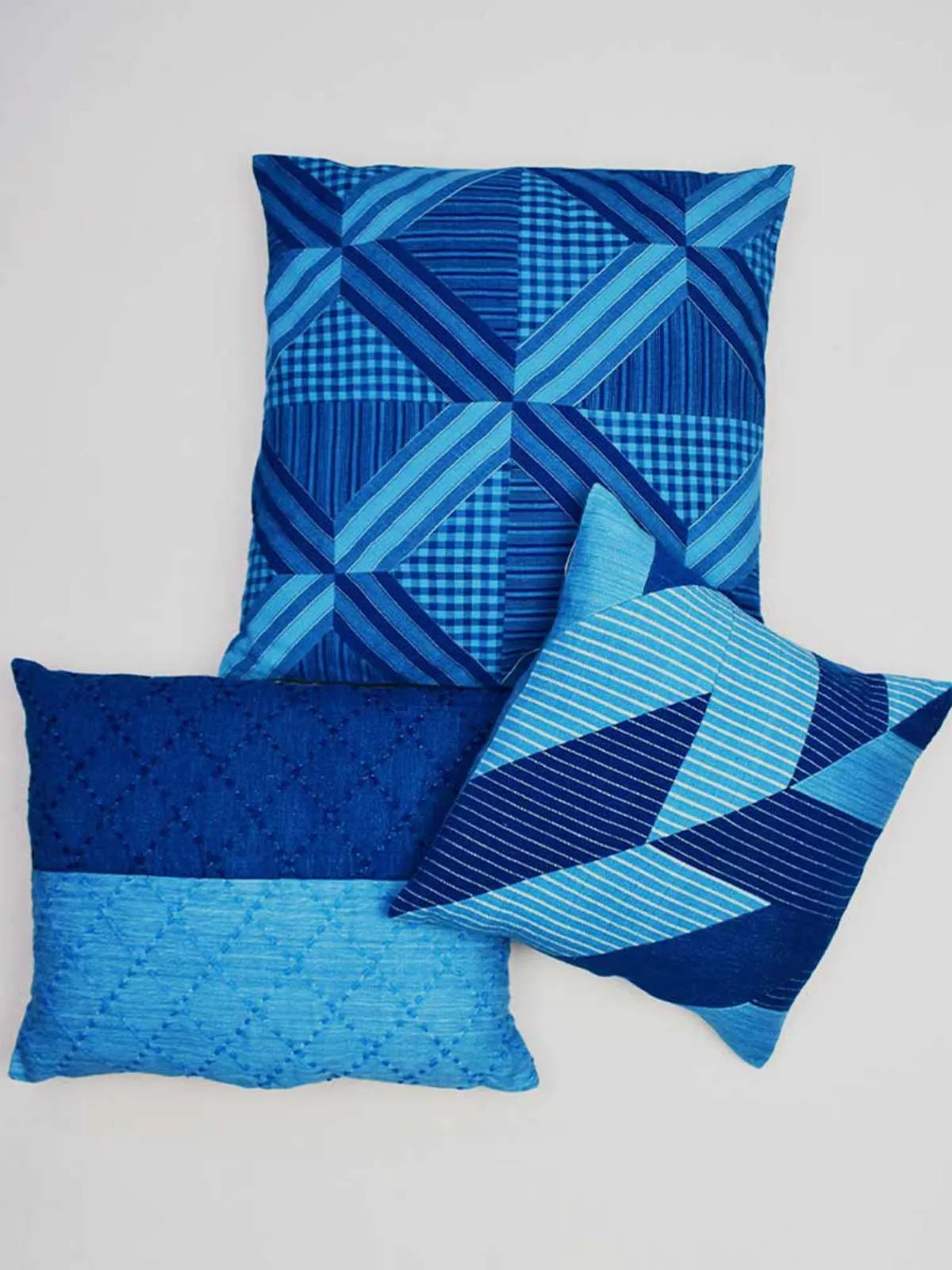 Indigo Applique Cushion Cover