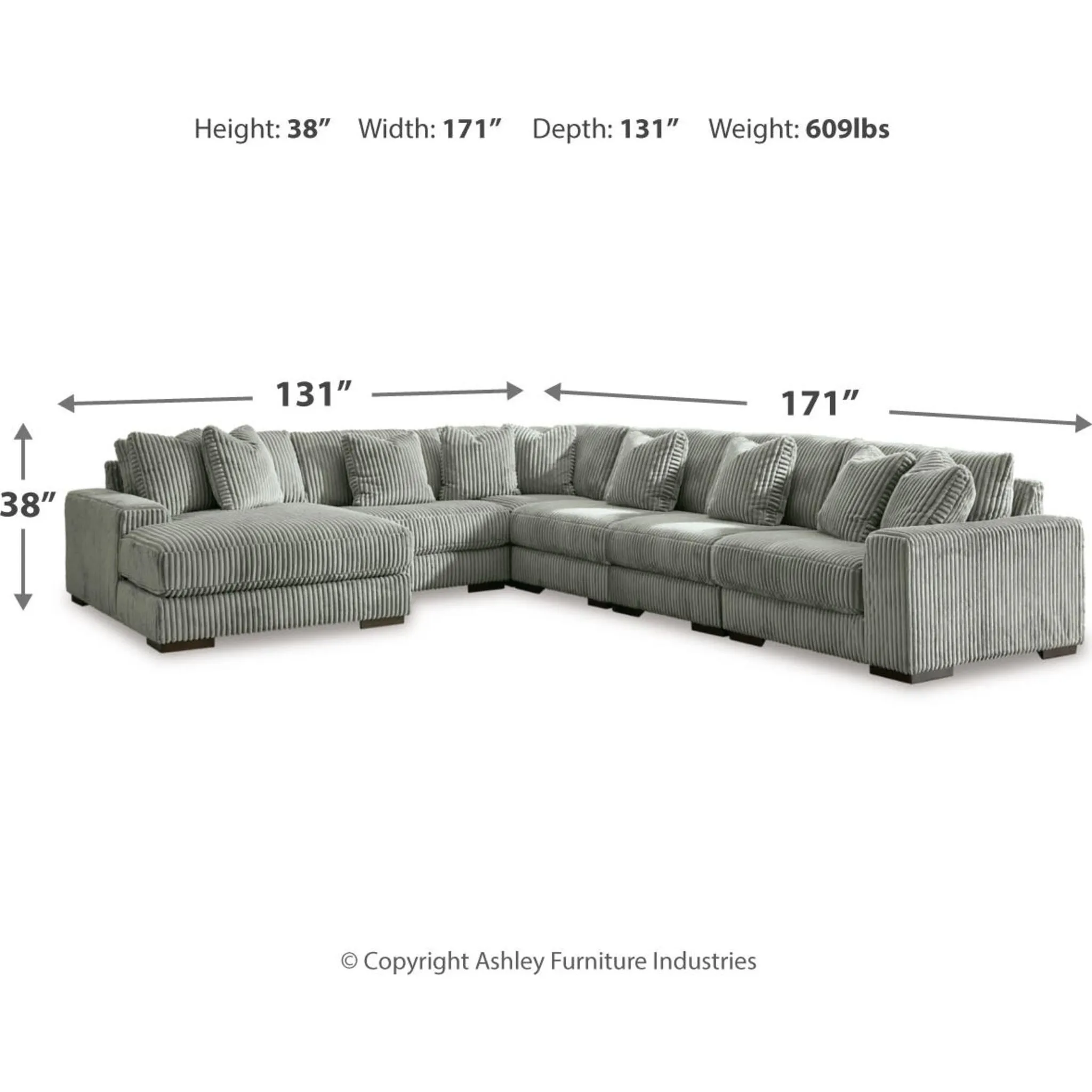 Lindyn 6 Piece Sectional with Chaise