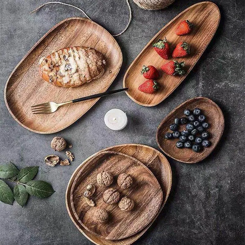 Natural Wood Irregular Tray
