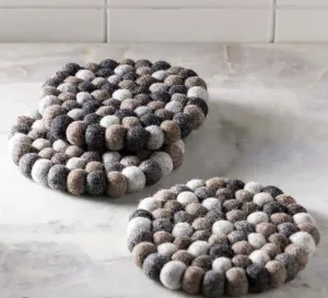 Natural Wool Coaster - Set of 4