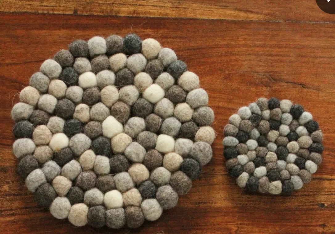 Natural Wool Coaster - Set of 4