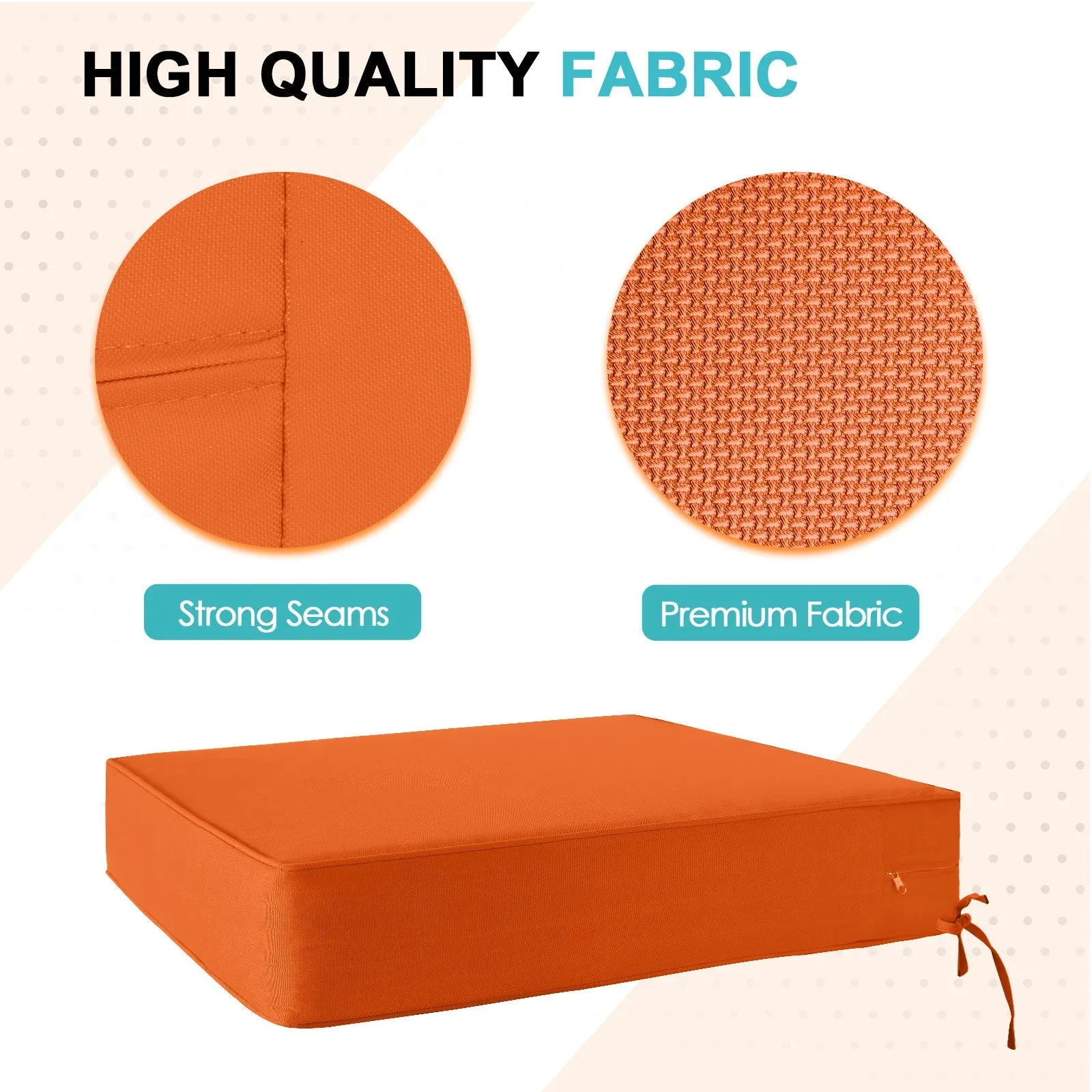 Outdoor Deep Seat Patio Seat Cushion Set, 25x25x5 inch, 2-Piece Back Chair Cushion