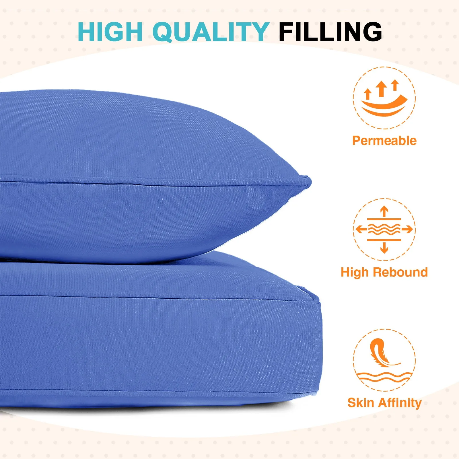 Outdoor Deep Seat Patio Seat Cushion Set, 25x25x5 inch, 2-Piece Back Chair Cushion
