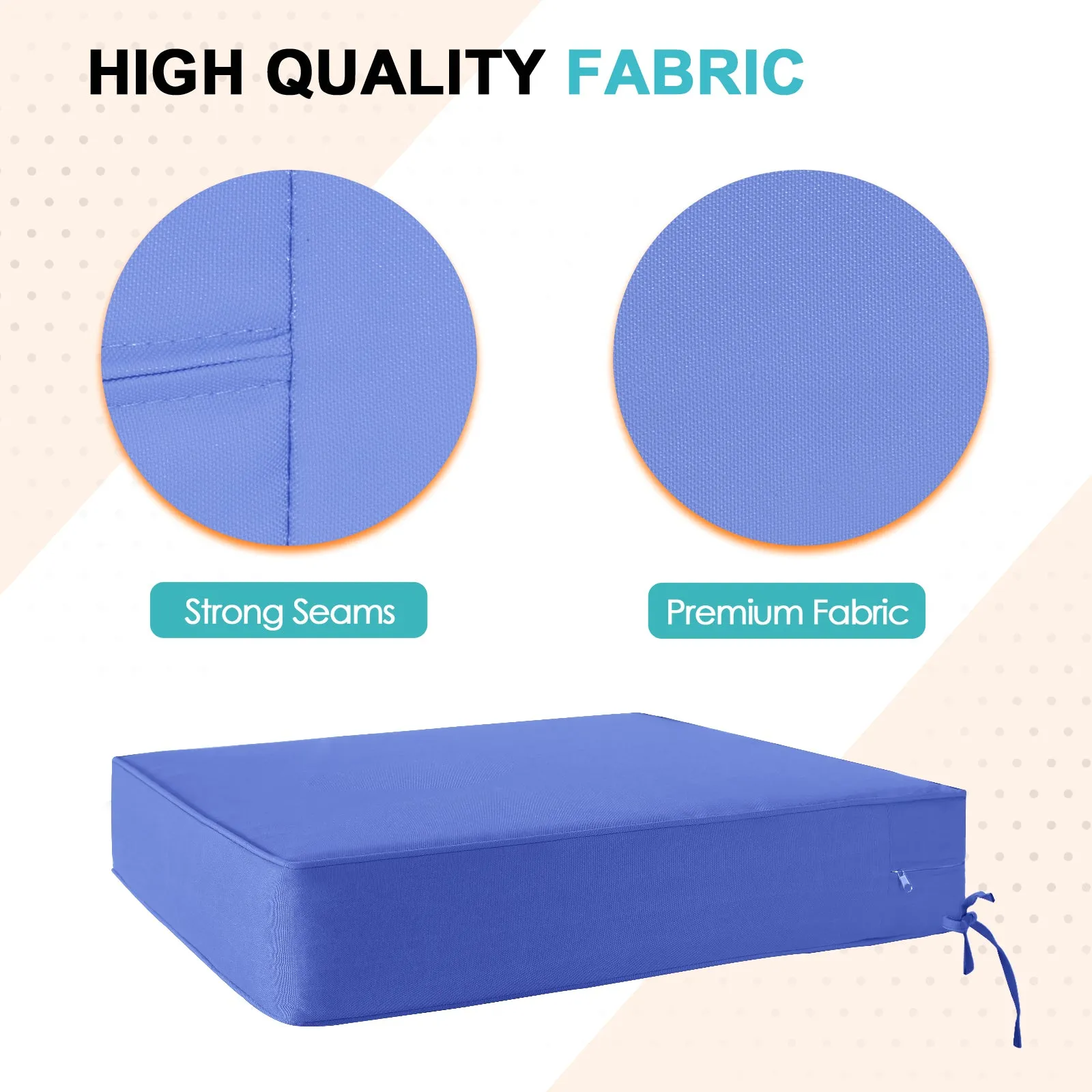 Outdoor Deep Seat Patio Seat Cushion Set, 25x25x5 inch, 2-Piece Back Chair Cushion
