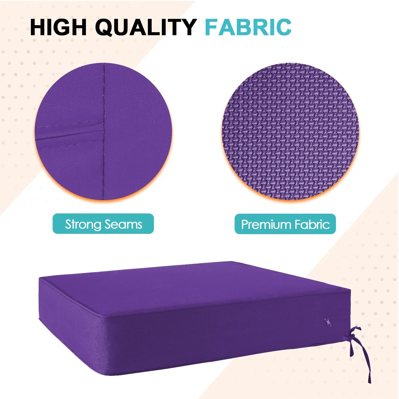 Outdoor Deep Seat Patio Seat Cushion Set, 25x25x5 inch, 2-Piece Back Chair Cushion