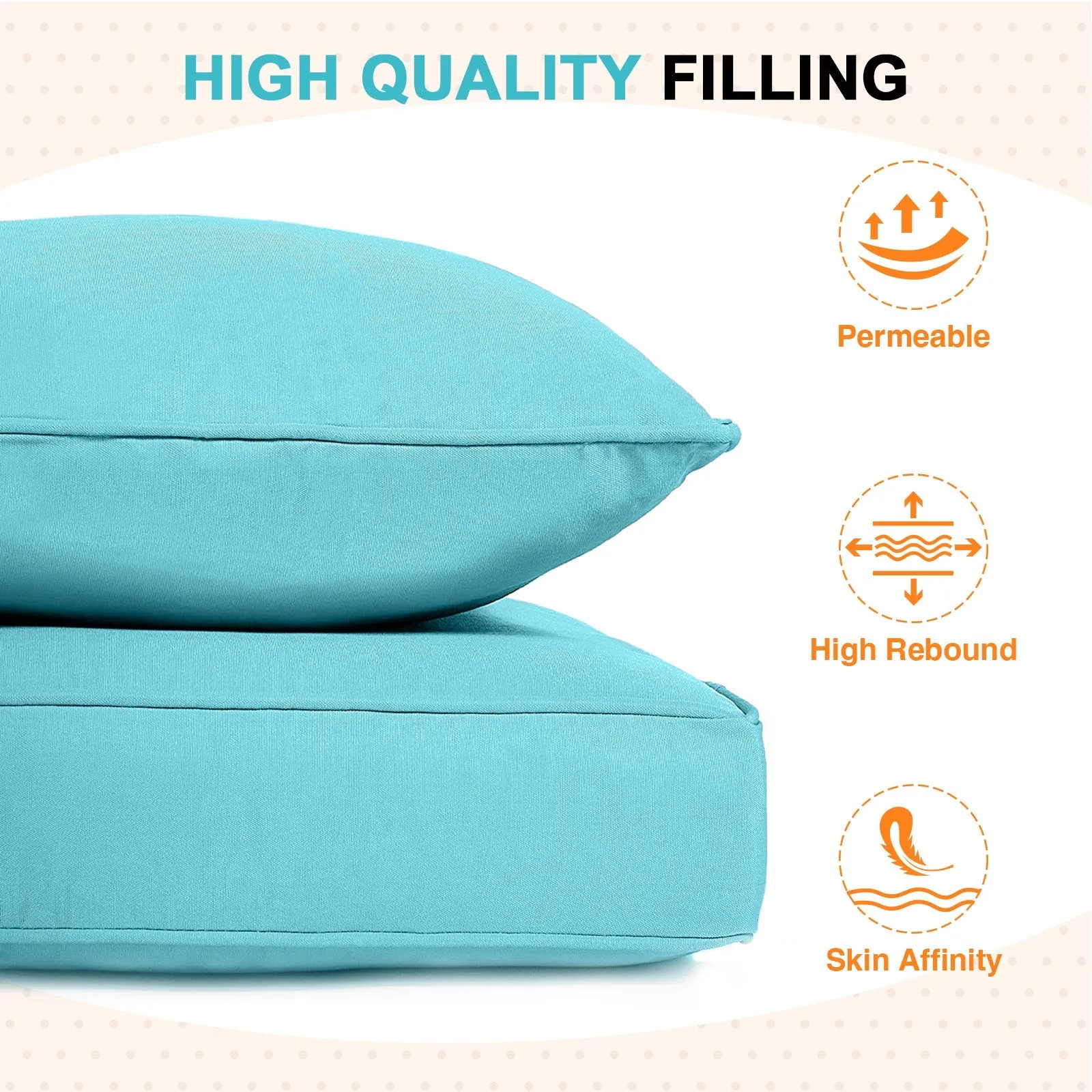 Outdoor Deep Seat Patio Seat Cushion Set, 25x25x5 inch, 2-Piece Back Chair Cushion