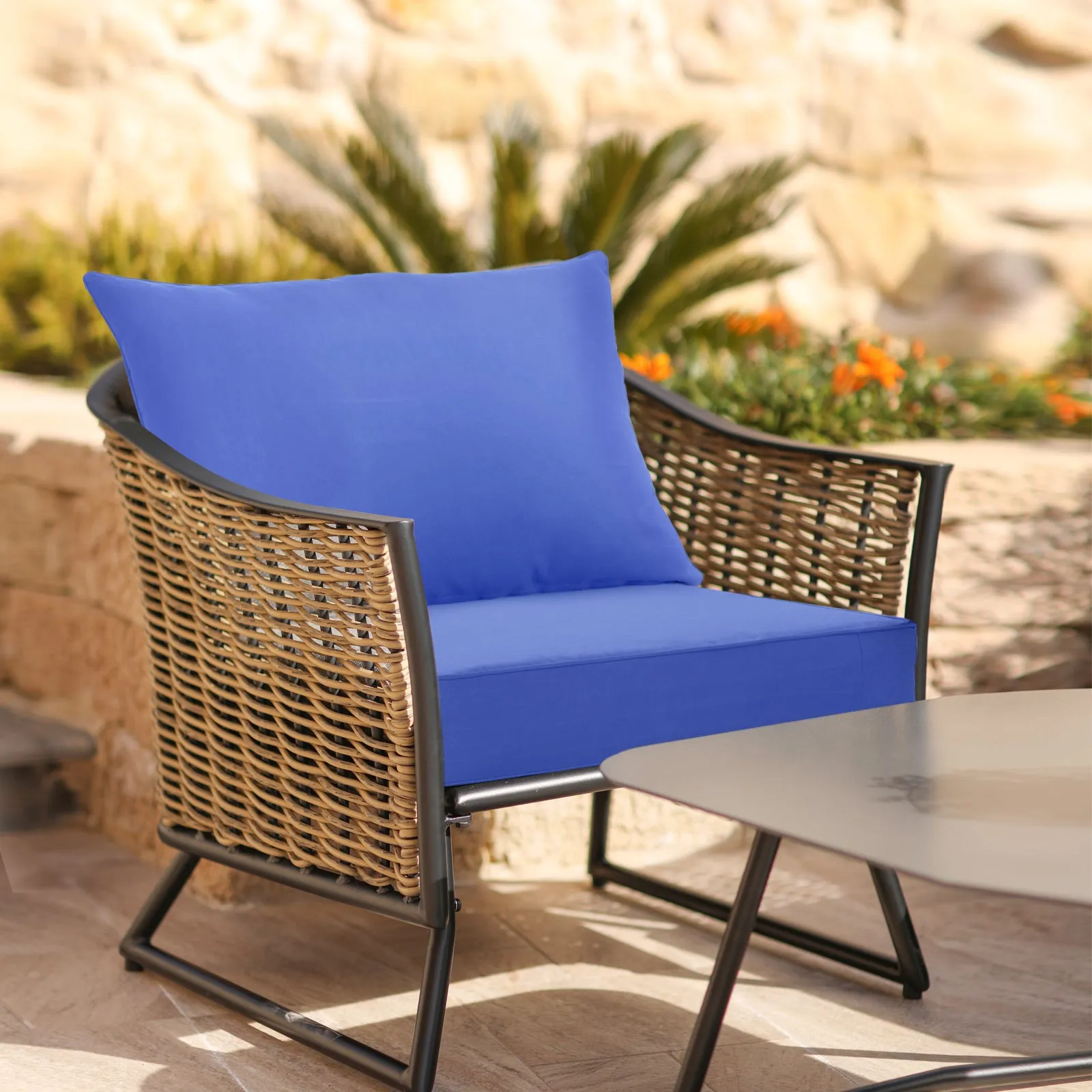 Outdoor Deep Seat Patio Seat Cushion Set, 25x25x5 inch, 2-Piece Back Chair Cushion