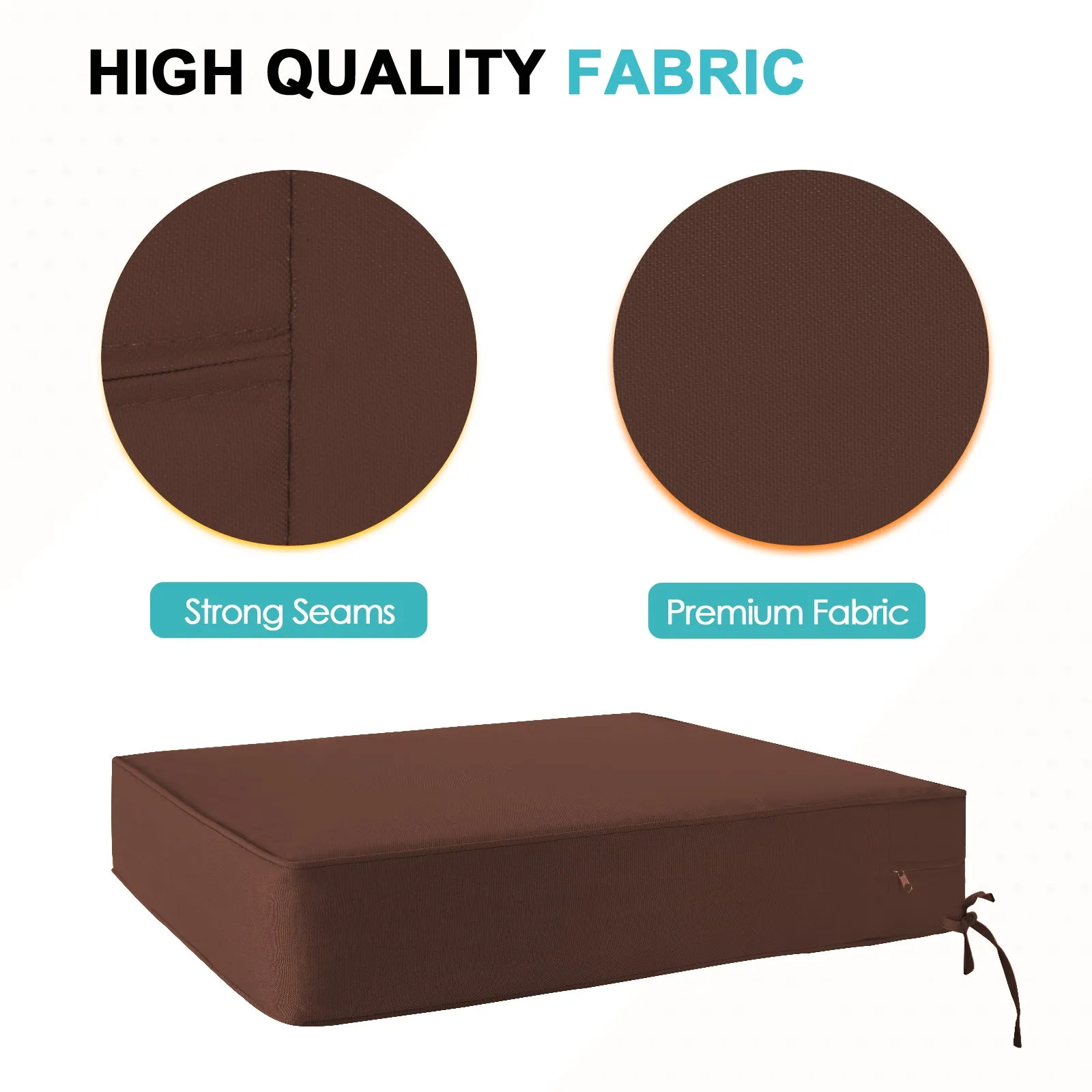 Outdoor Deep Seat Patio Seat Cushion Set, 25x25x5 inch, 2-Piece Back Chair Cushion