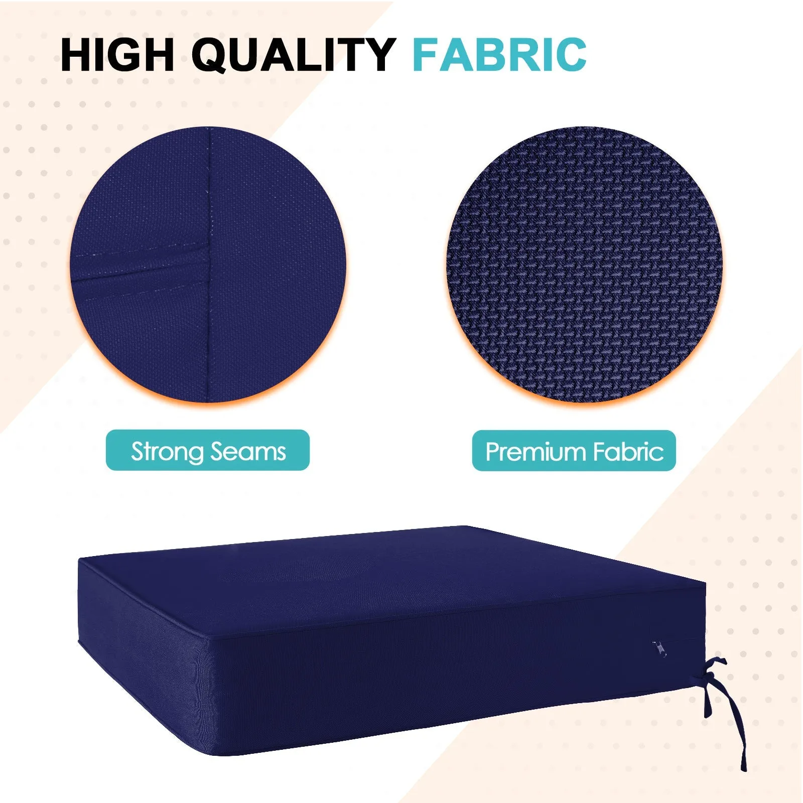 Outdoor Deep Seat Patio Seat Cushion Set, 25x25x5 inch, 2-Piece Back Chair Cushion
