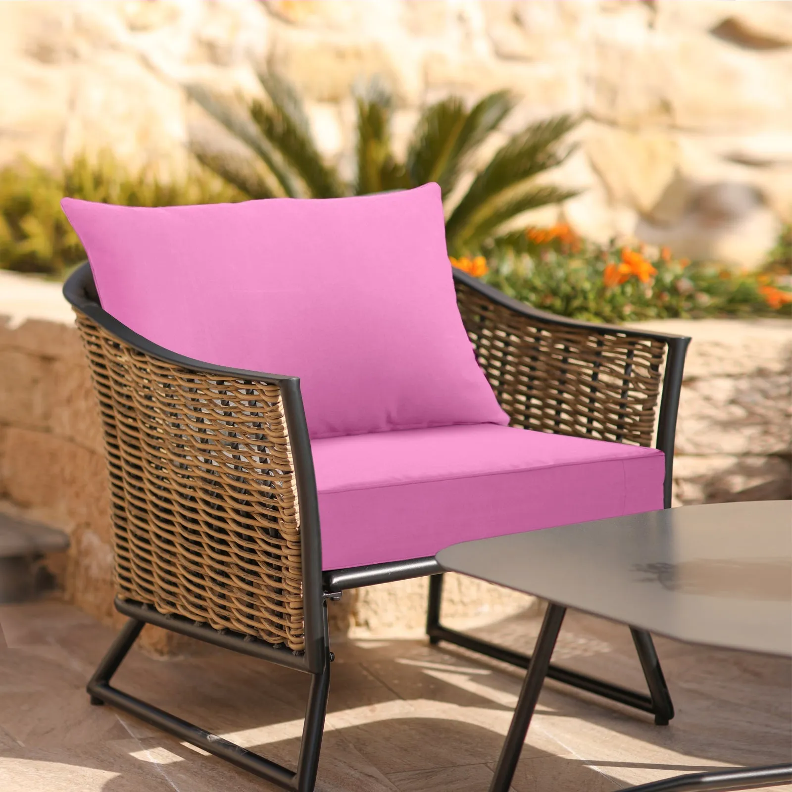 Outdoor Deep Seat Patio Seat Cushion Set, 25x25x5 inch, 2-Piece Back Chair Cushion