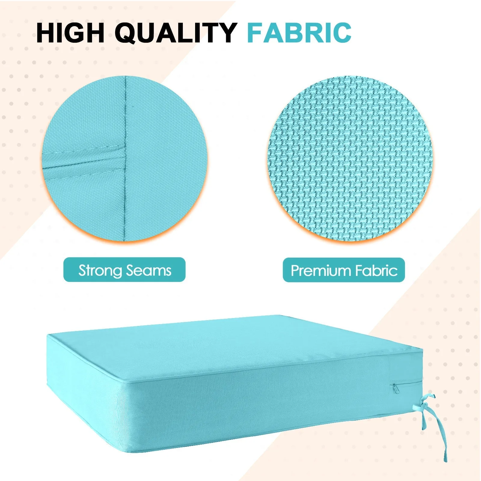 Outdoor Deep Seat Patio Seat Cushion Set, 25x25x5 inch, 2-Piece Back Chair Cushion