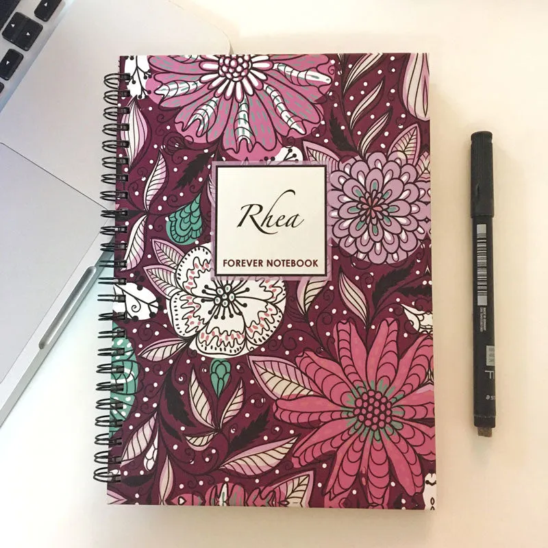 Personalised "Forever" Reusable Notebook - Floral