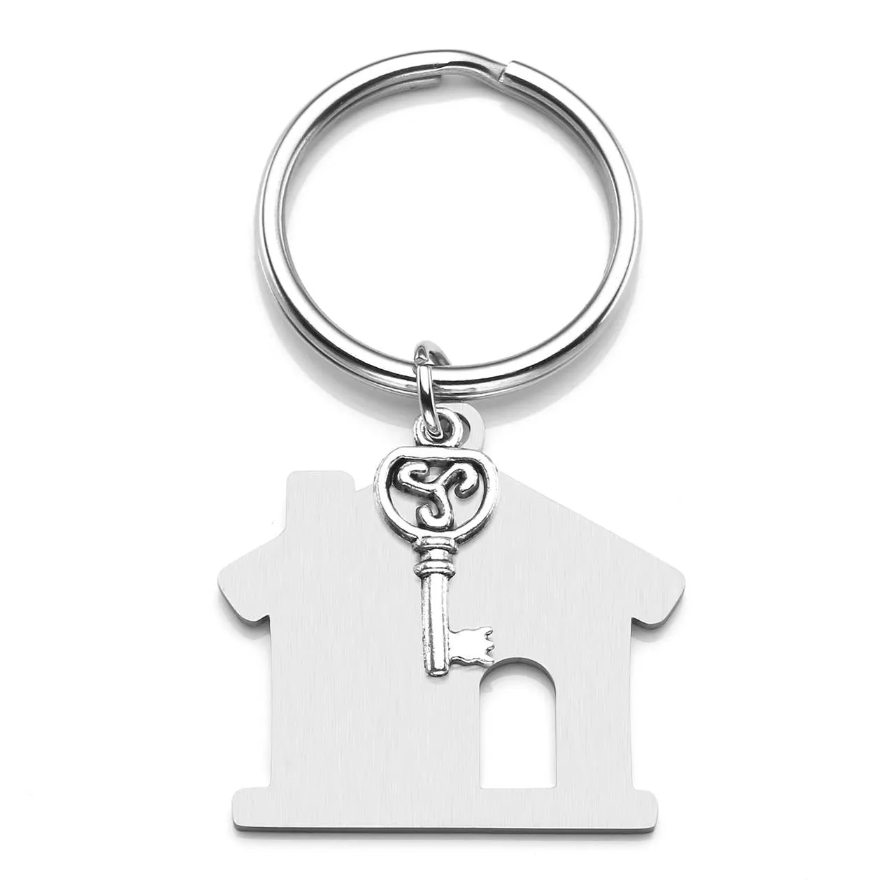 Personalized House Key Housewarming Message Tag Keychain 2PCS | Jovivi