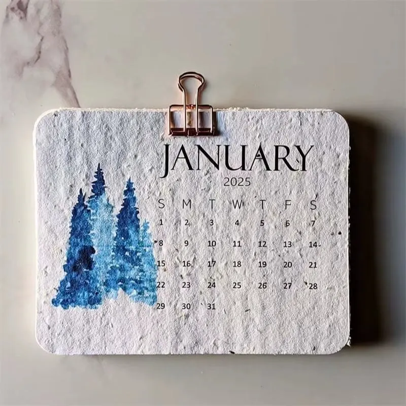 Plantable Seed Calendar 2025, from January 2025 to December 2025, Perfect Modern Greenery Calendar Planner