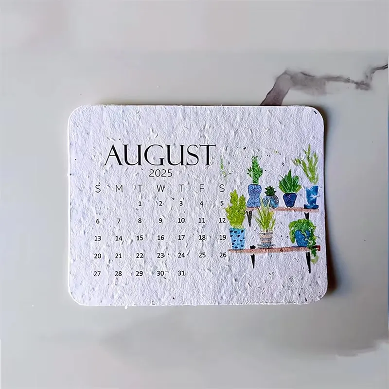 Plantable Seed Calendar 2025, from January 2025 to December 2025, Perfect Modern Greenery Calendar Planner