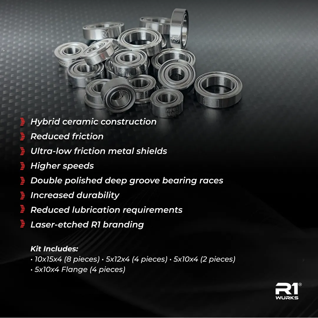 R1WURKS (B74.2 Series) Premium Hybrid Ceramic Bearing Set 18PCS