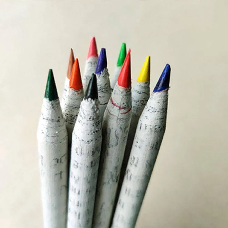 Recycled Newspaper Colour pencils and Plantable Seed pencils Combo