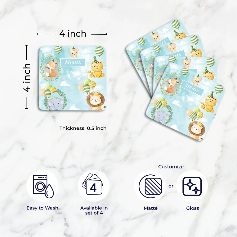 Safari Soiree Tableware Set (kids) (4 Placemats & 4 Casters)