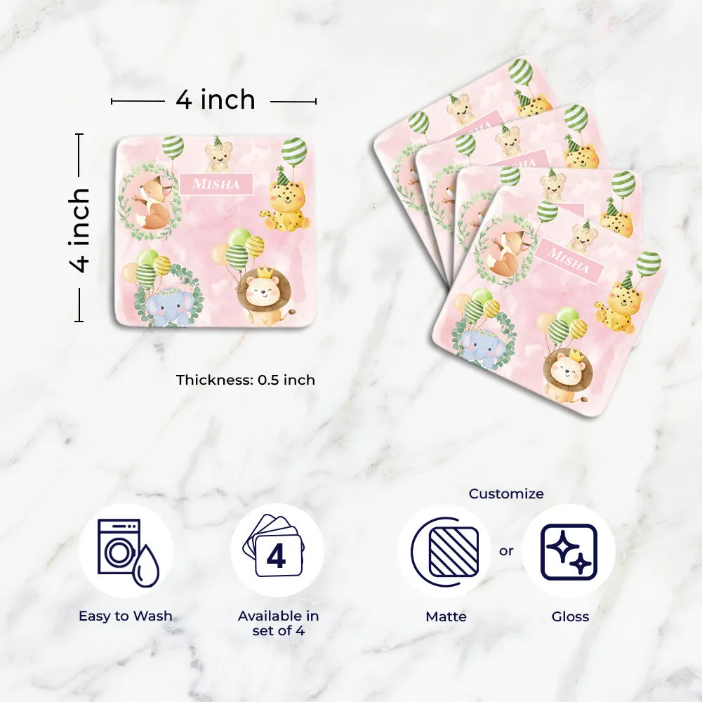 Safari Soiree Tableware Set (kids) (4 Placemats & 4 Casters)
