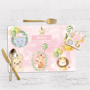 Safari Soiree Tableware Set (kids) (4 Placemats & 4 Casters)