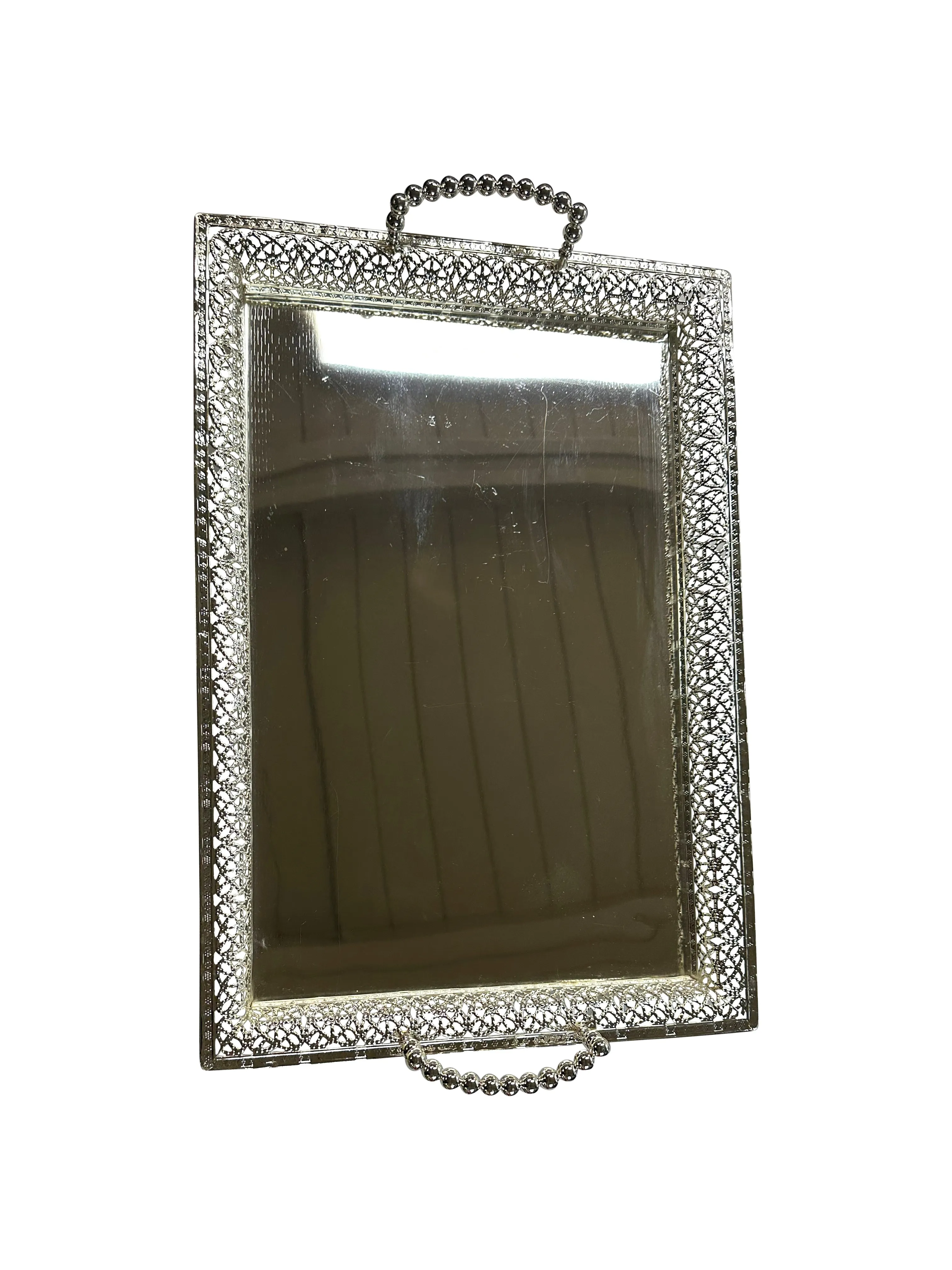 Small Wedding Tray With Handles in Silver