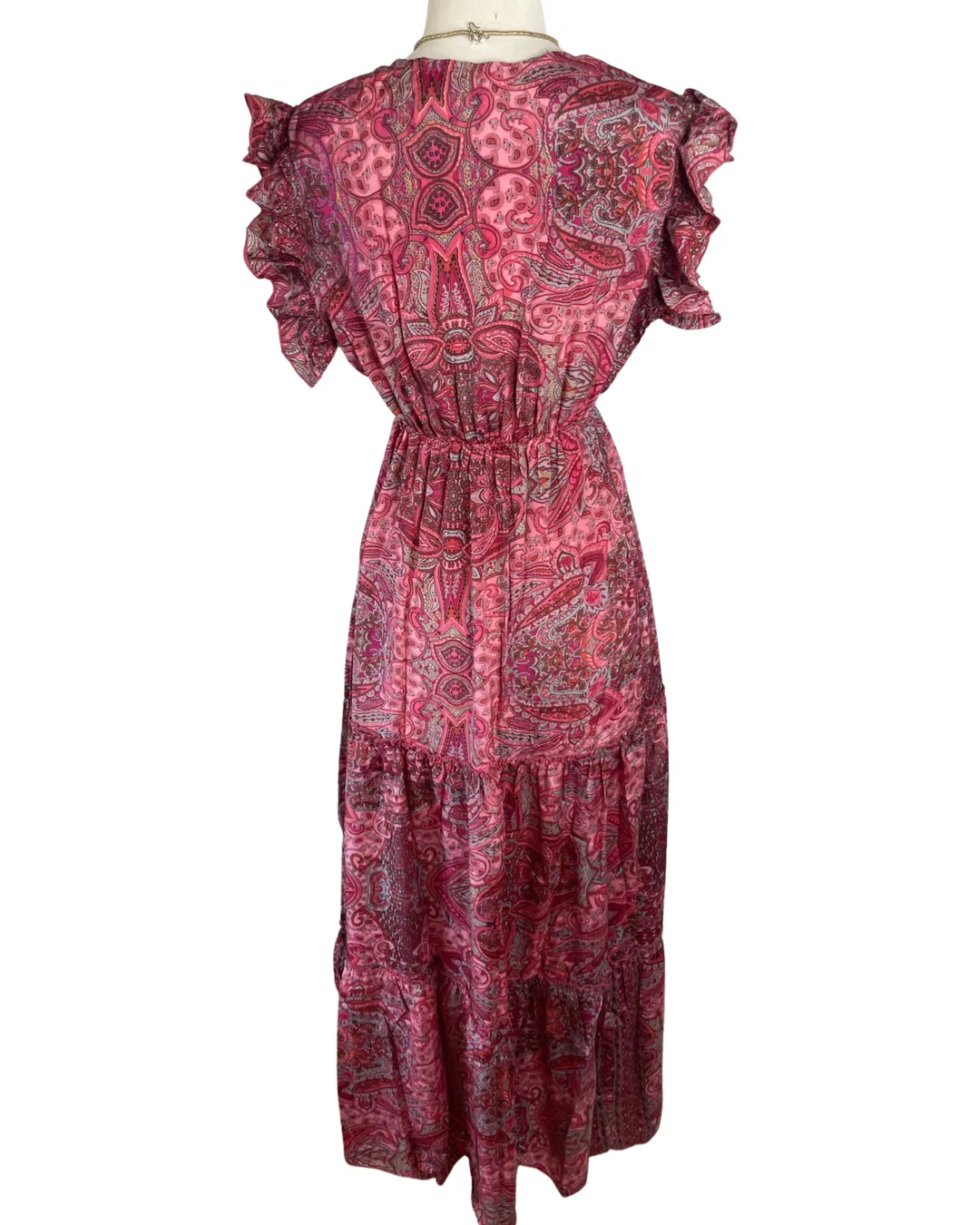 Tiered Bohemian Maxi Dress (Red)