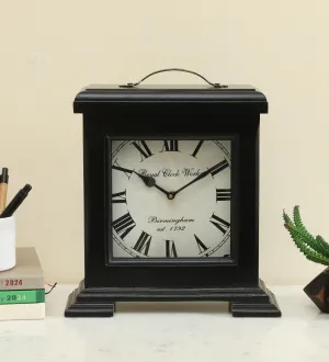 vedas Deval Silent Non Ticking Small Clock Battery Operated, Simply Design, for Bedroon, Bedside, Desk I Wooden | Antique | Vintage | Desk Clock (Size 11 x 11.5 Inches) (Battery not Included)