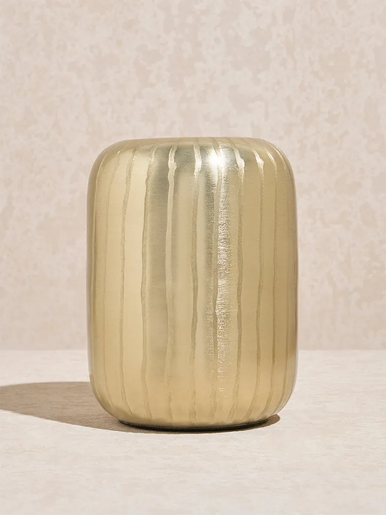 Westside Home Gold Ribbed Vase - Large