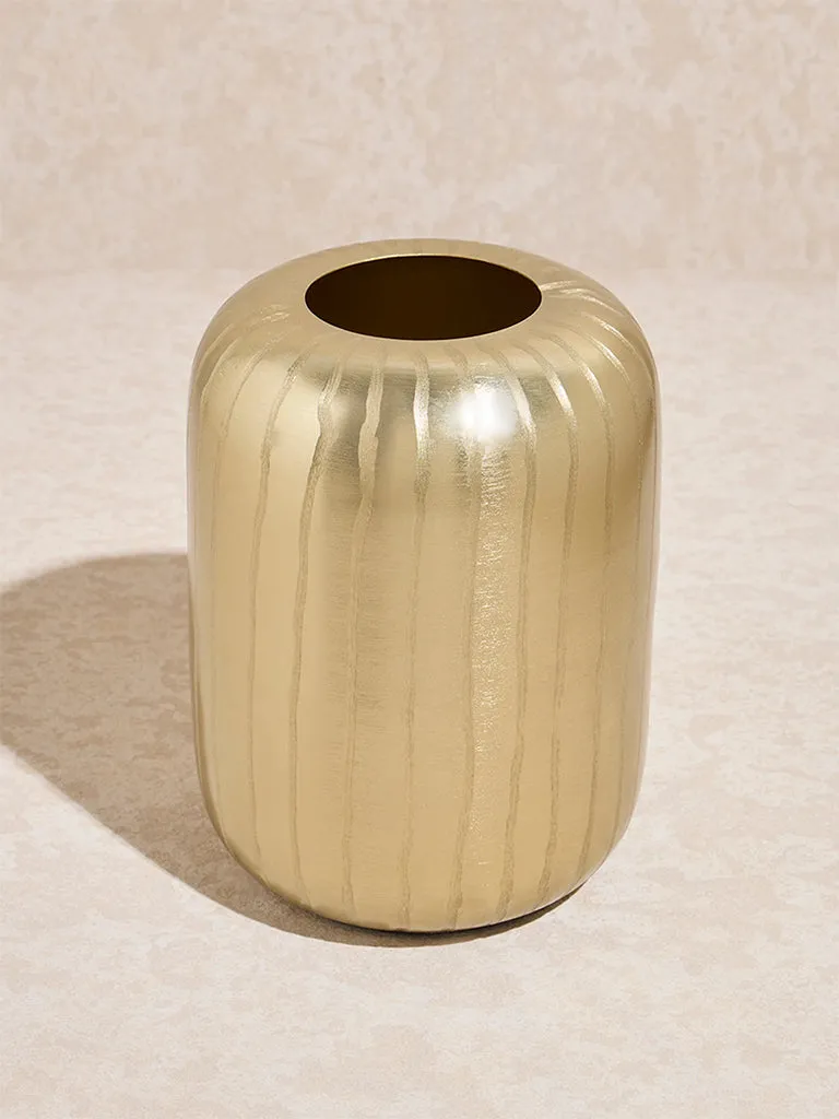 Westside Home Gold Ribbed Vase - Large