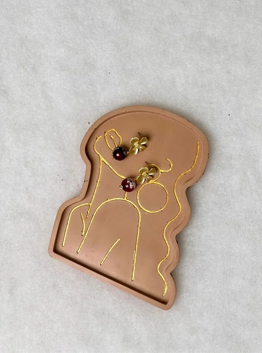Women Concrete Jewelry Dish Brown